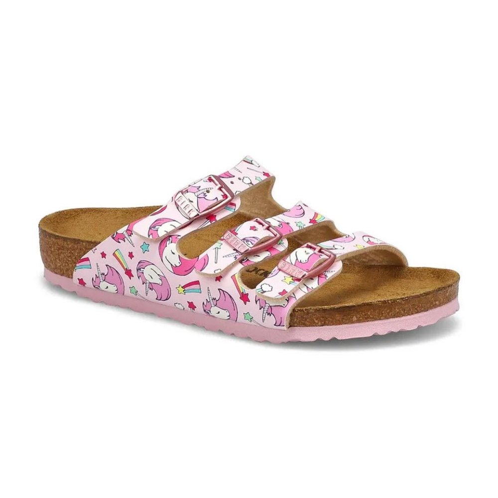 Birkenstock Girls Florida BF Narrow Sandal - Unicorn Pink Sz EU34/US 3(Big Kid)
